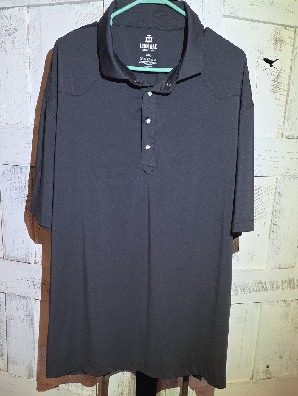 Iron Oak Western Pearl Snap Performance Grey Polo Shirt - Short Sleeve